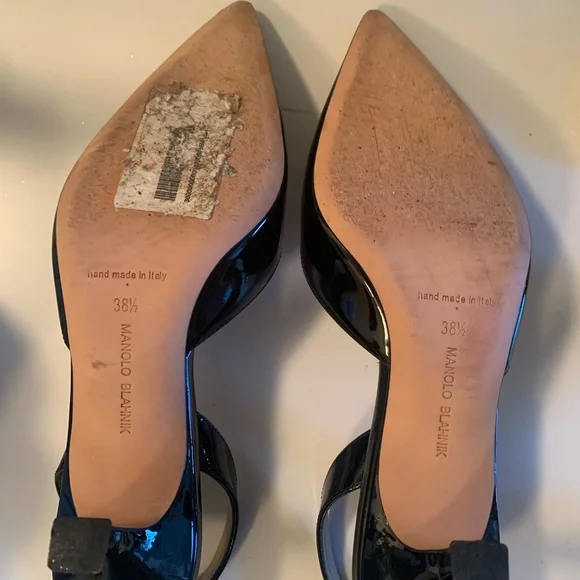 Manolo Blahnik Shiny Black Heels - Picture 6 of 8